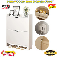 2-Tier Wooden Entrance Shoe