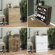 2 Drawer Shoe Cabinet Cupboard