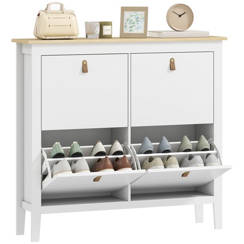 Homcom drawer shoe cabinet - homcom,